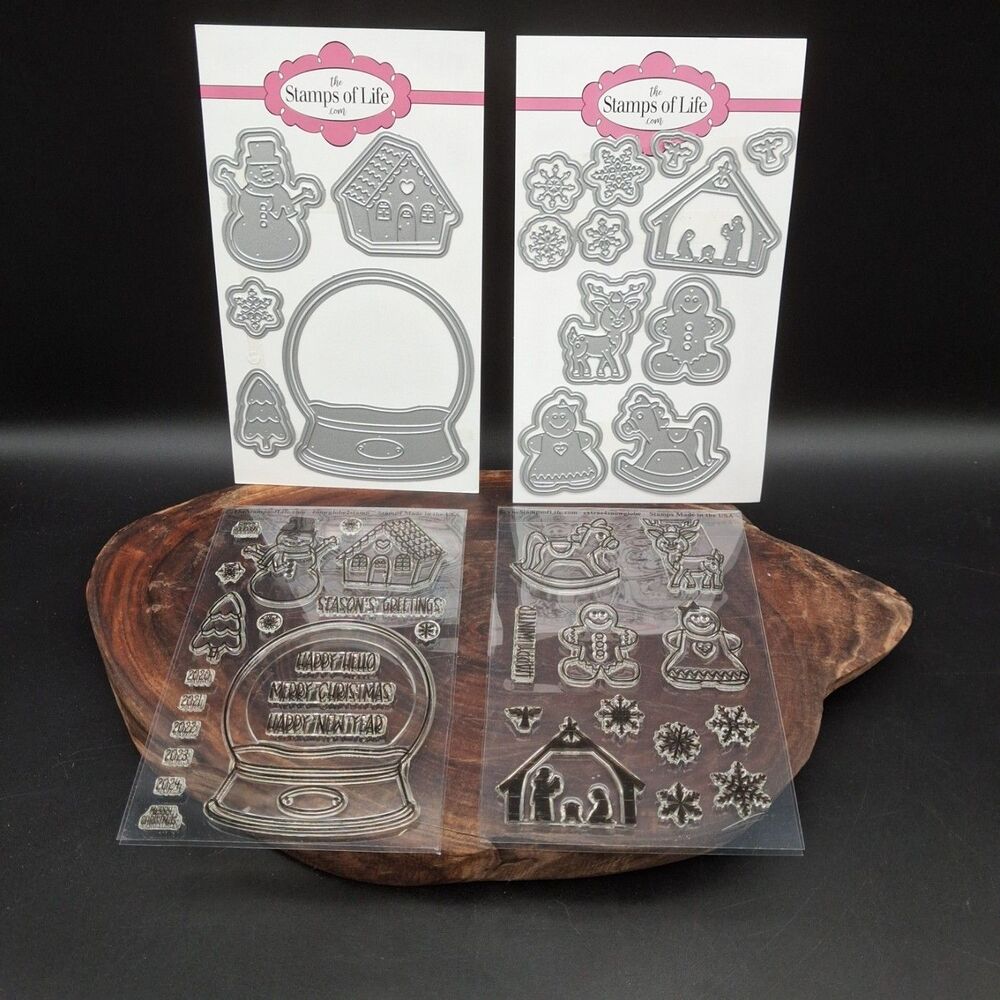 The Stamps of Life Snow Globe Stamp & Die Bundle Retired Stephanie Barnard